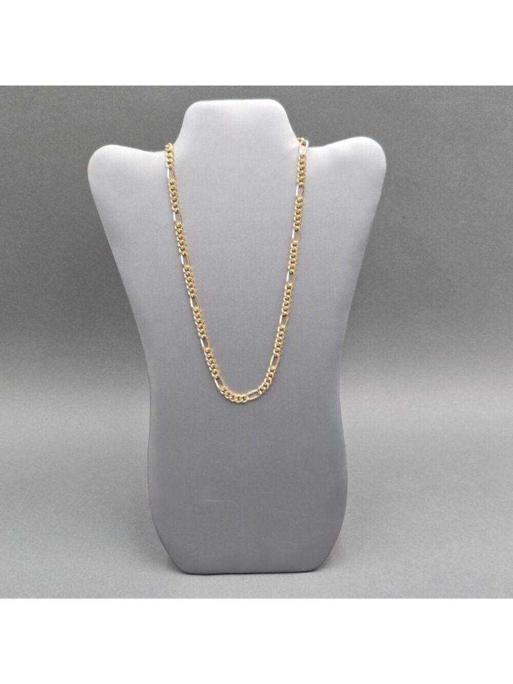 14K Gold Plated Figaro Chain Necklace 6.3mm Heavy Link 20" Unisex Jewelry - Picture 9 of 9